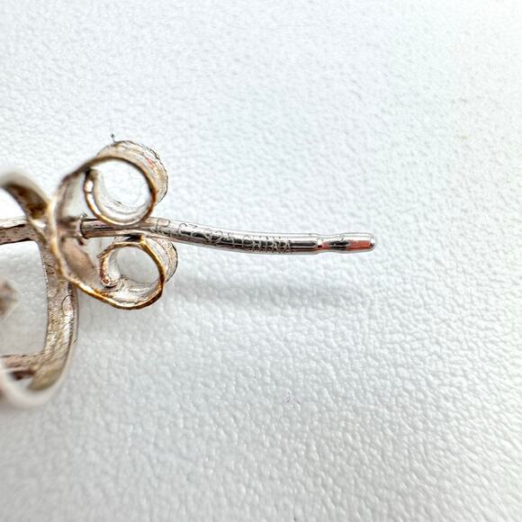 Ross-Simons CZ Round Stud Earrings 925 Sterling Silver Signed Tested Bezel Set - Picture 9 of 13